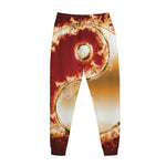 Flaming Yin Yang Print Jogger Pants
