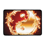 Flaming Yin Yang Print Kitchen Mat