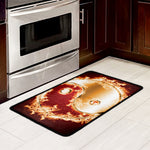 Flaming Yin Yang Print Kitchen Mat