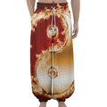 Flaming Yin Yang Print Lantern Pants