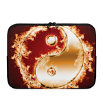 Flaming Yin Yang Print Laptop Sleeve