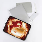 Flaming Yin Yang Print Laptop Sleeve