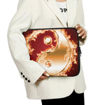 Flaming Yin Yang Print Laptop Sleeve