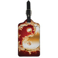 Flaming Yin Yang Print Luggage Tag