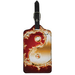 Flaming Yin Yang Print Luggage Tag