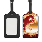 Flaming Yin Yang Print Luggage Tag