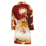 Flaming Yin Yang Print Men's Bathrobe