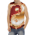 Flaming Yin Yang Print Men's Fitness Tank Top