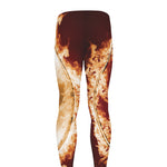 Flaming Yin Yang Print Men's leggings