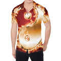 Flaming Yin Yang Print Men's Shirt