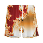 Flaming Yin Yang Print Men's Sports Shorts