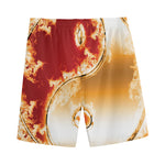 Flaming Yin Yang Print Men's Sports Shorts