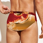 Flaming Yin Yang Print Men's Swim Briefs