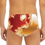 Flaming Yin Yang Print Men's Triangle Swim Briefs