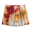 Flaming Yin Yang Print Mesh Shorts