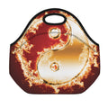 Flaming Yin Yang Print Neoprene Lunch Bag