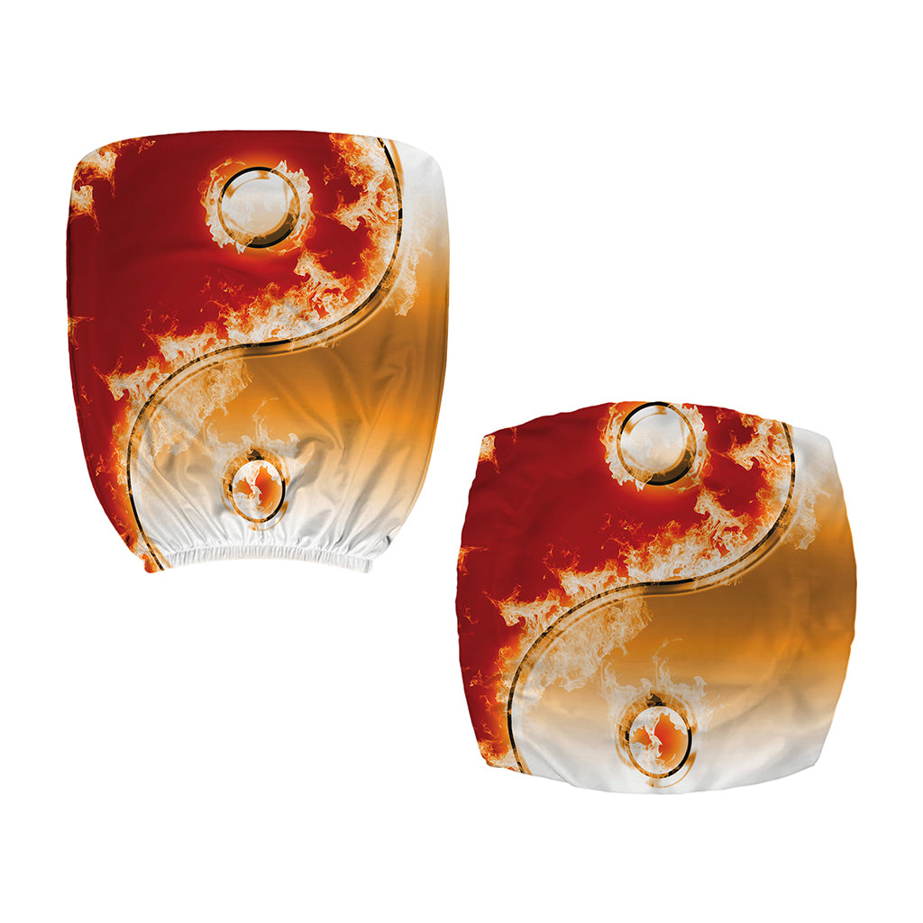 Flaming Yin Yang Print Office Chair Cover