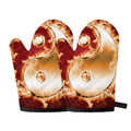 Flaming Yin Yang Print Oven Mitts