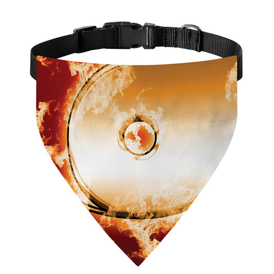 Flaming Yin Yang Print Over The Collar Dog Bandana