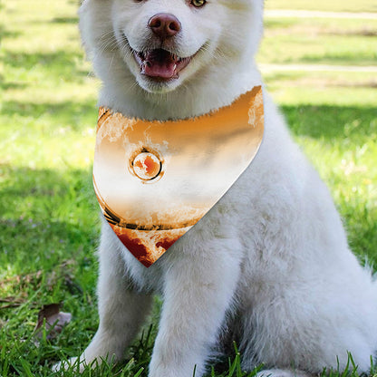 Flaming Yin Yang Print Over The Collar Dog Bandana
