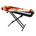 Flaming Yin Yang Print Piano Keyboard Cover