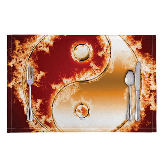 Flaming Yin Yang Print Placemat
