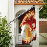 Flaming Yin Yang Print Polyester Flag