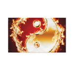 Flaming Yin Yang Print Polyester Flag