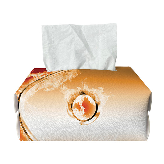 Flaming Yin Yang Print Rectangle Tissue Box Cover
