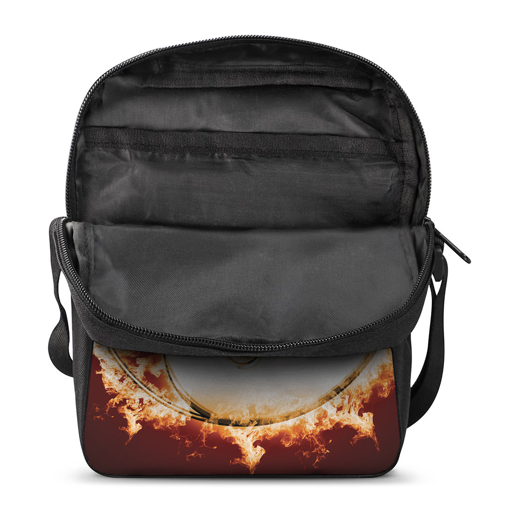 Flaming Yin Yang Print Rectangular Crossbody Bag