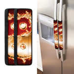 Flaming Yin Yang Print Refrigerator Handle Covers