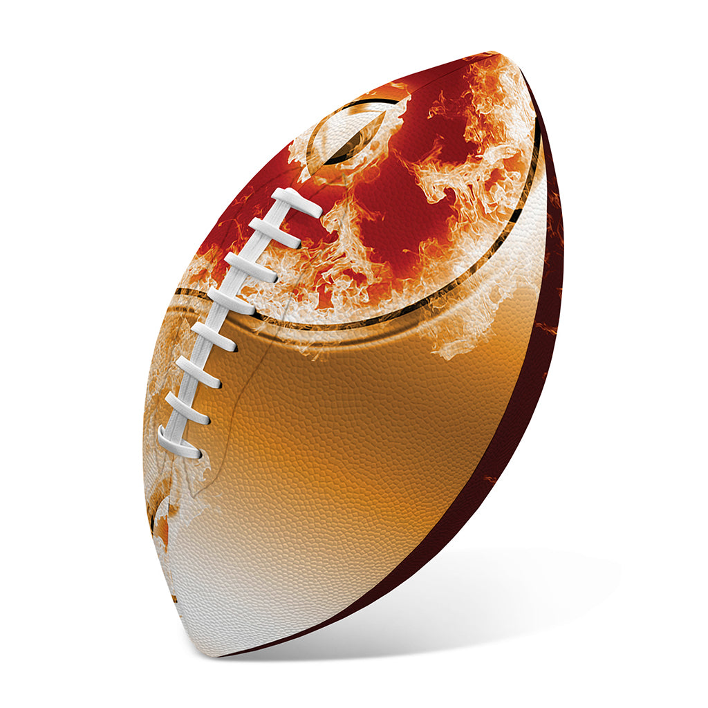Flaming Yin Yang Print Rugby Ball