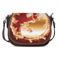 Flaming Yin Yang Print Saddle Bag