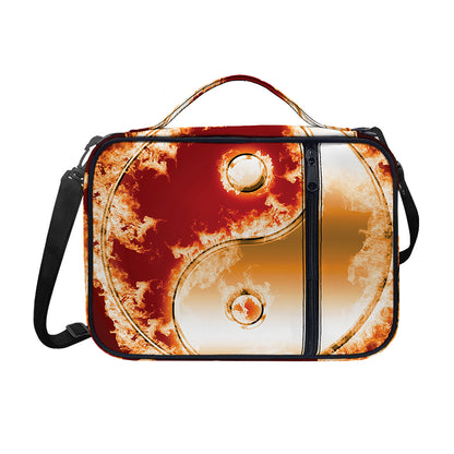 Flaming Yin Yang Print Shoulder Strap Bible Bag