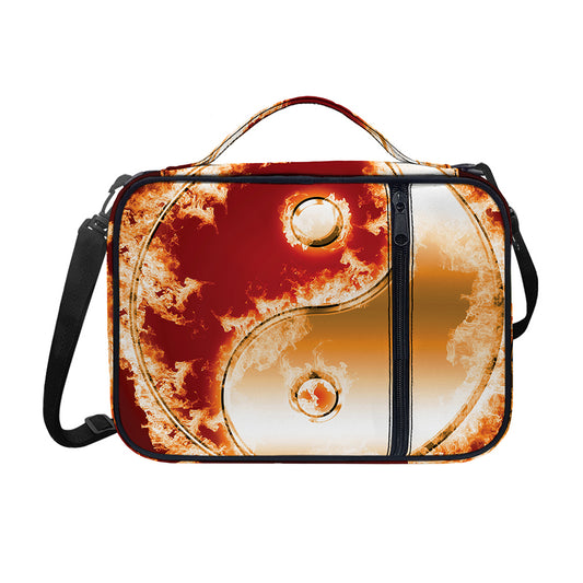 Flaming Yin Yang Print Shoulder Strap Bible Bag