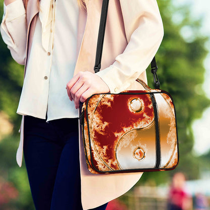 Flaming Yin Yang Print Shoulder Strap Bible Bag