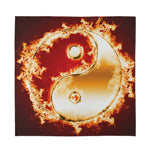 Flaming Yin Yang Print Silk Bandana