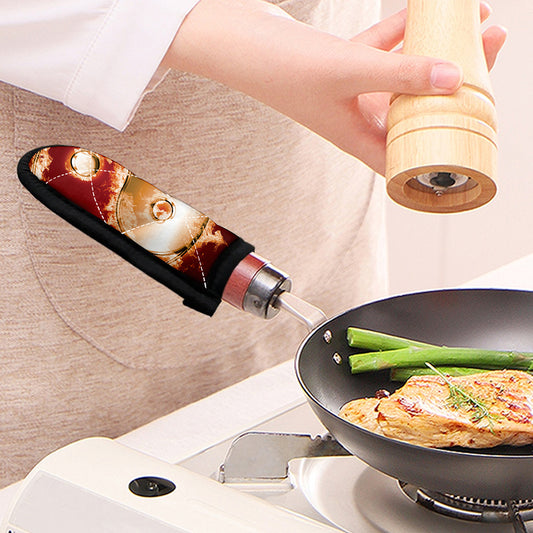 Flaming Yin Yang Print Skillet Handle Cover