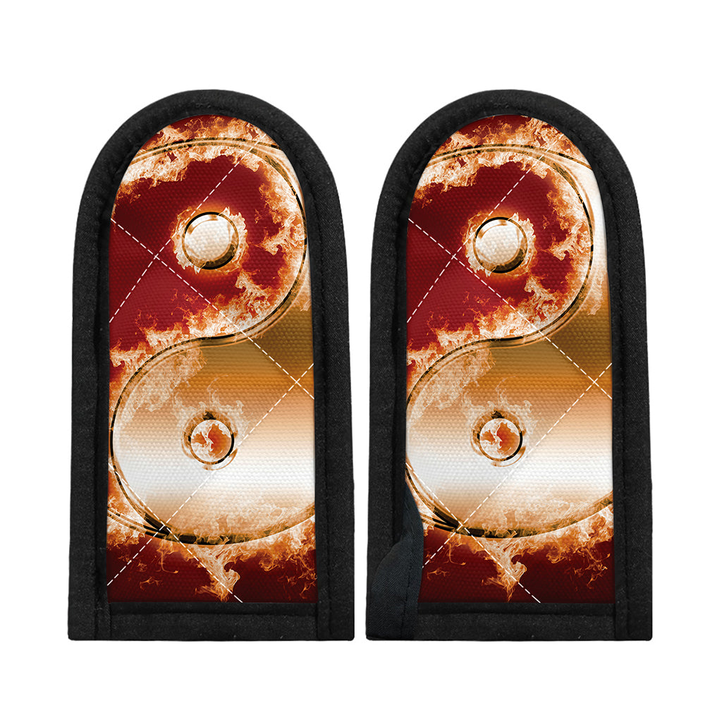 Flaming Yin Yang Print Skillet Handle Cover
