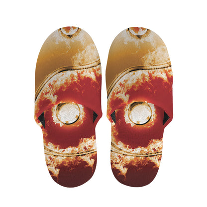 Flaming Yin Yang Print Slippers