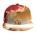 Flaming Yin Yang Print Snapback Cap