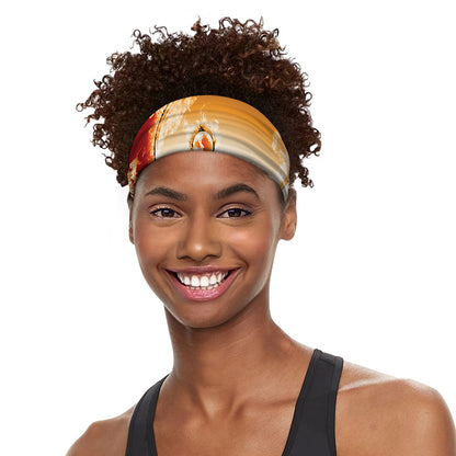 Flaming Yin Yang Print Sports Headband