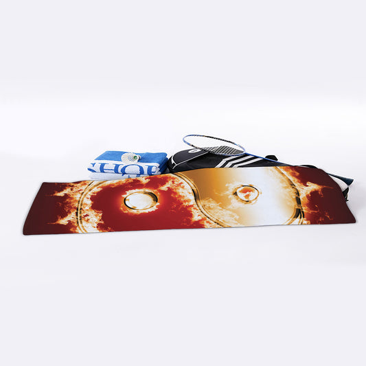 Flaming Yin Yang Print Sports Towel