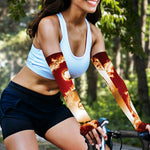 Flaming Yin Yang Print Sun Protection Arm Sleeves