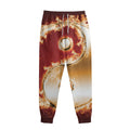 Flaming Yin Yang Print Sweatpants