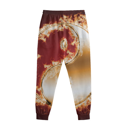 Flaming Yin Yang Print Sweatpants