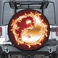 Flaming Yin Yang Print Tire Cover