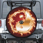 Flaming Yin Yang Print Tire Cover With Camera Hole