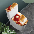 Flaming Yin Yang Print Toilet Lid And Tank Cover Set