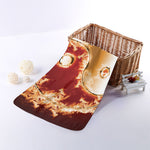 Flaming Yin Yang Print Towel